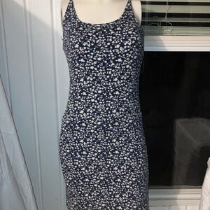Old Navy Navy and White Floral Midi Dress